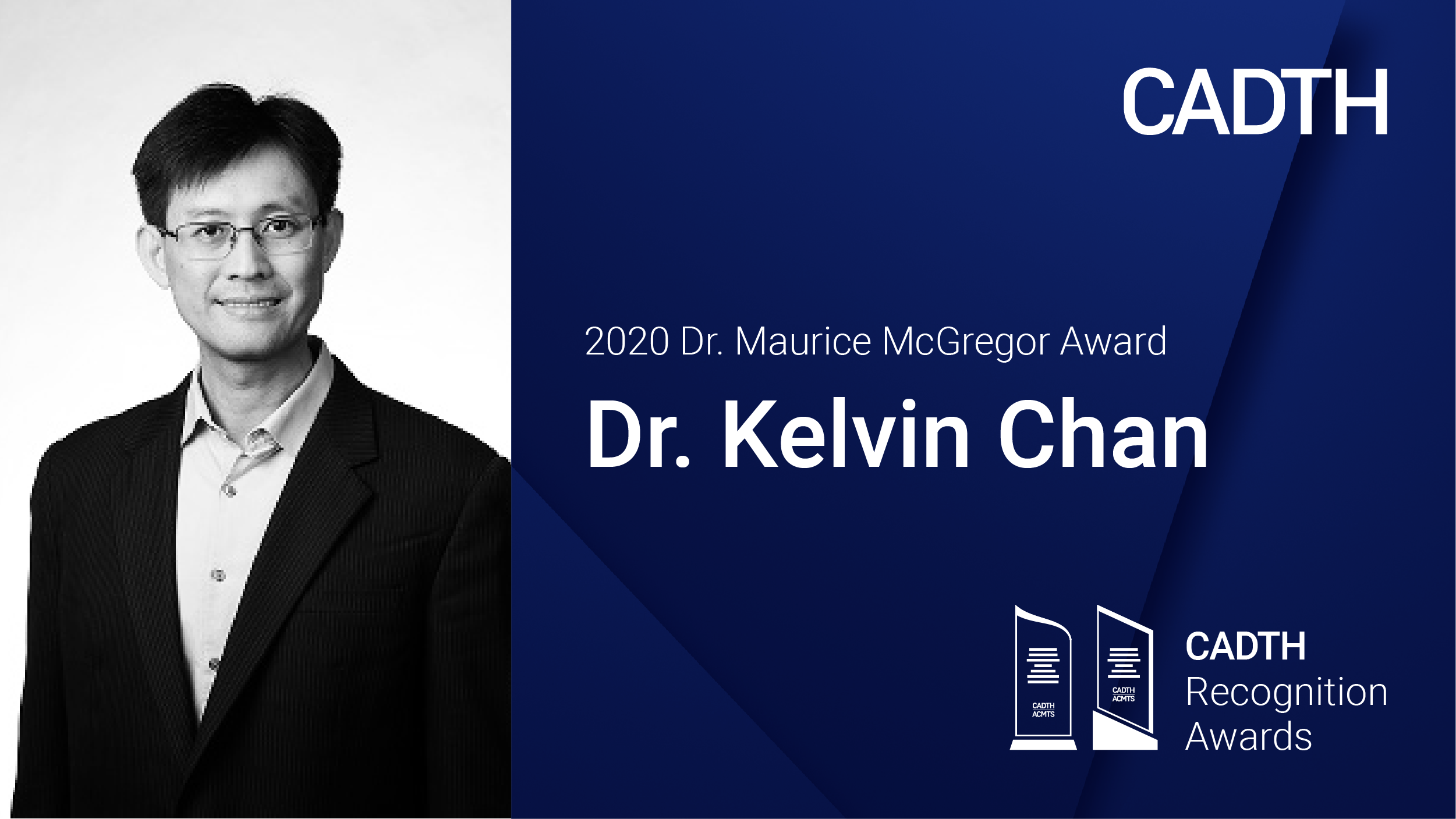 Dr. Maurice McGregor Award award winner for 2019 is Dr. Kelvin Chan